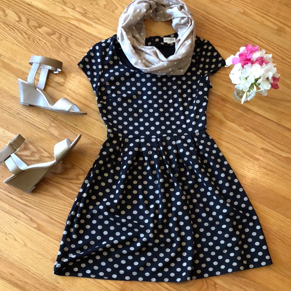 🌺 Maison Jules; Flirty & Fun, “BARBIE” Polka Dot Dress in Misses Size XS! - Picture 1 of 8